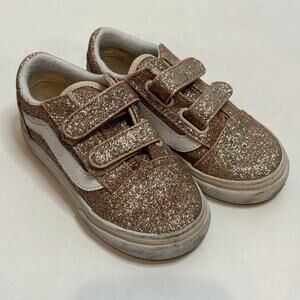 Vans Pink Gold Glitter Low Sneaker 7